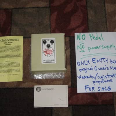 lightly handled Electro-Harmonix EMPTY CARDBOARD BOX, original Owner's Manual, & Warranty / Registration paperwork ONLY for Soul Food Transparent Overdrive (NO pedal, NO power supply) 2010s (specifically from 2014) image 1