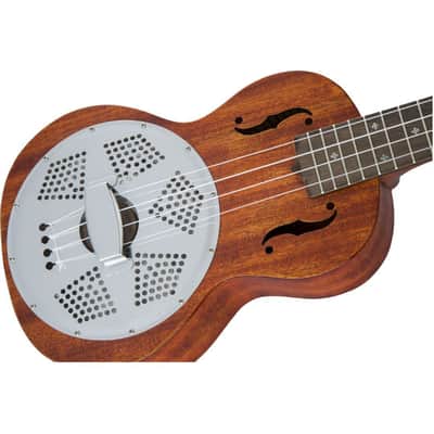 Gretsch G9112 4-String Right-Handed Resonator-Ukulele with Ovangkol Fingerboard, Includes Deluxe Fitted Gig Bag (Honey Mahogany Stain) image 4