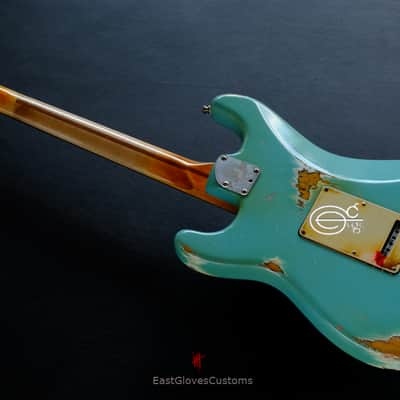 Fender Stratocaster American Deluxe Daphne Blue HSS Made in USA Relic Aged image 9