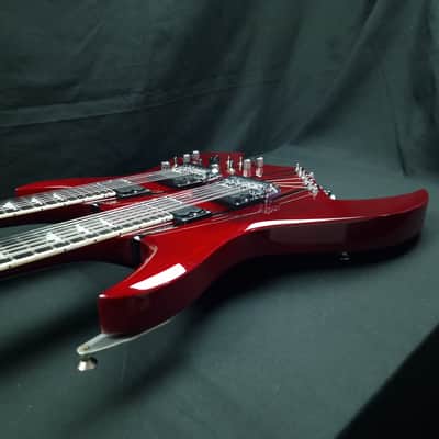 B.C. Rich Bich Legacy Double Neck 2009 Trans Red Made in Korea Rockfield Mafia pickups + OHSC image 12