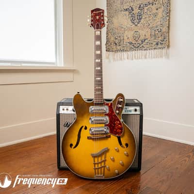 Harmony H-75 Hollowbody Electric Guitar in Vintage Burst - 1963 image 3