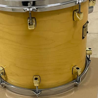 Yamaha Maple custom gold lugs 14x12 tom Blonde natural image 9