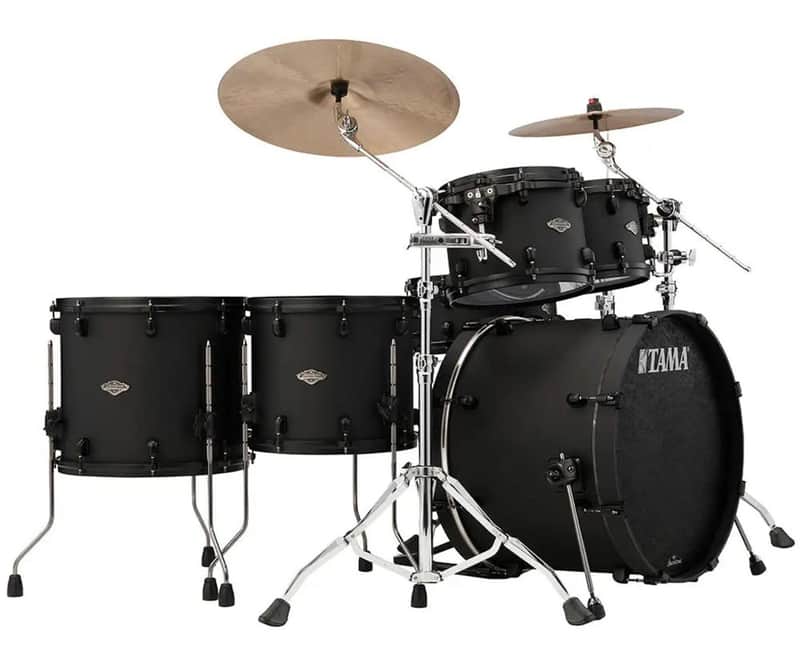 Tama Starclassic Performer Limited Edition Flat Black Lacquer w/Flat Black Hardware 22,10,12,14,16,6.5x14 matching snare IN STOCK NOW 2026 - Flat Black image 1