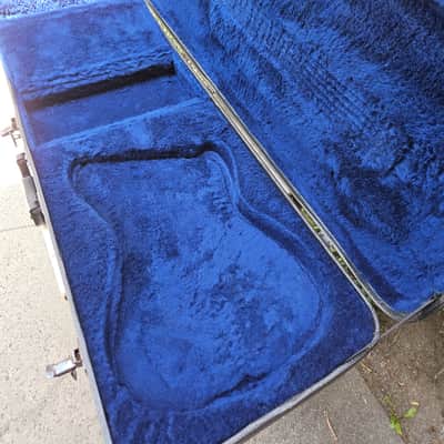 VINTAGE! BLUE FUR! ESP CMHFF M/MH-Style Guitar Hardshell Case 2010s - Black image 3