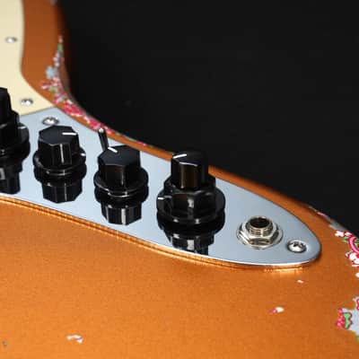 Copper Orange Metallic Over Paisley Relic 4-String J-Style Bass by Dhatarattha image 6
