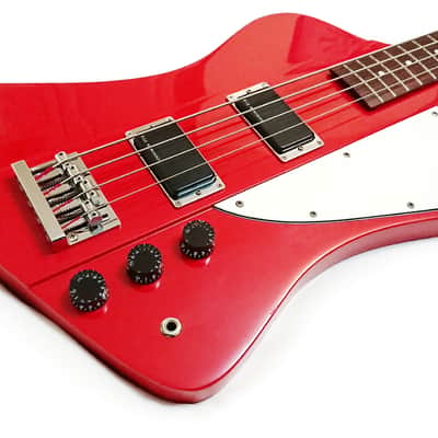 BURNY TB-70 Thunderbird Active Bass Japan circa 1987 in Fire Red with FGI Pickups image 5