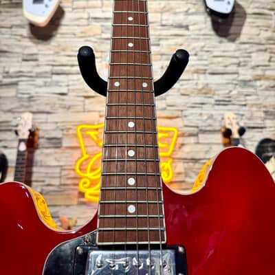 Vintage Guitar  VINTAGE LVSA500CR Red LEFT HANDED Zurda Thin Line SEMI ACOUSTIC GUITAR    Cherry Red image 9
