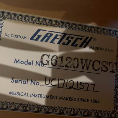 2017 Gretsch USA Custom Shop G6120WCST in Orange with orig. hard shell case and case candy image 21