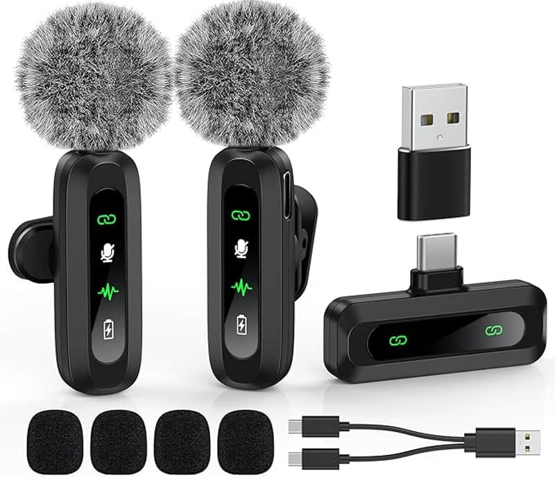 USB C Lavalier Microphone Wireless Mini Mic for Type-C Android Phone/Tablet/PC Video Recording Clip-on Mics with Rotatable Clip&Denoise Recording, Ideal for Vlog Tiktok Youtube Podcast Content Creator image 1