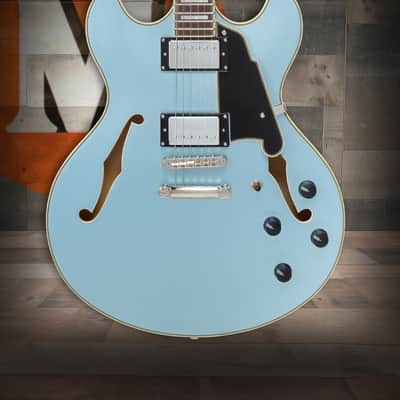 D'Angelico Premier DC with Gig Bag - Sky Blue (DAPDCSKBCS) image 1