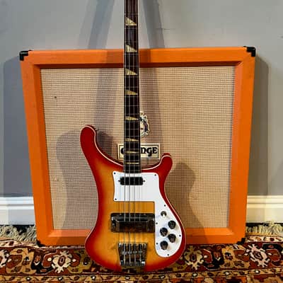 Vintage 1970s Hondo II HRB-2S Rickenbacker 4001 Fireglo Sunburst Bass Guitar image 2