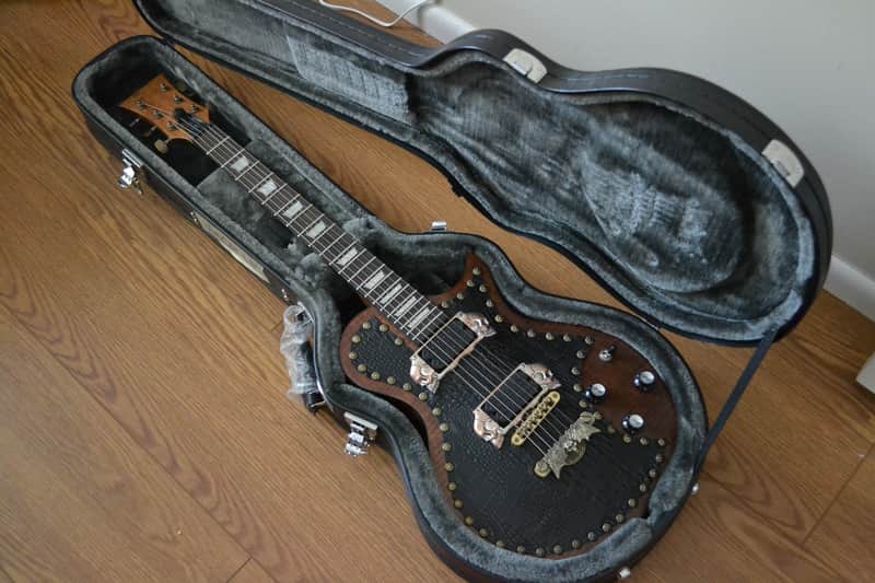 Jim Cat LP Style Black Gator w/Seymour Duncan Mark Holcomb Alpha/Omega Pickups and Upgraded Electronics image 1