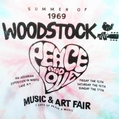 1969 summer of love woodstock memory xs tee - peace & love janis hendrix santana sly melanie who image 2