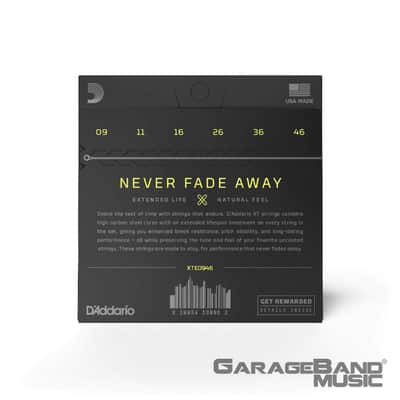 D'Addario XT Electric Nickel Plated Steel, Super Light Top/Regular Bottom, 09-46 image 2