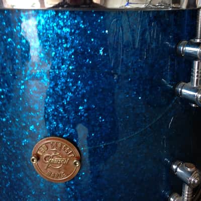 Gretsch New Classic Maple Drum Set 2011 Ocean Blue Sparkle 8, 10, 12, 14, 16, 18, 22 image 10