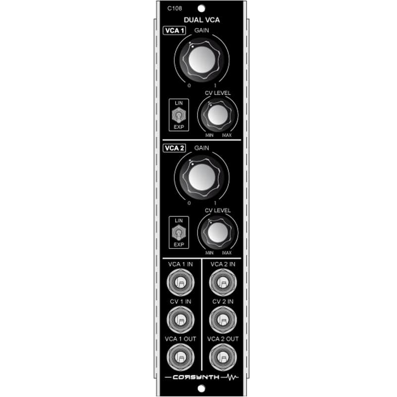 Corsynth - C108: Dual VCA Voltage Controlled Amplifier (5U/MU) image 1