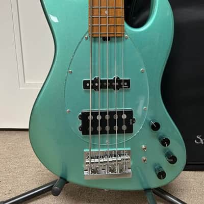 Sadowsky MetroExpress 21 Fret Vintage M/J Bass 5 String Maple Fretboard - Sage Green Metallic image 2