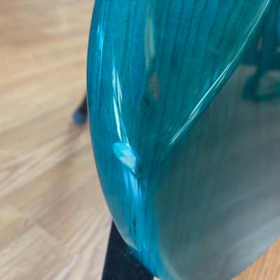 Music Man Stingray 4 string bass LEFT handed 1998 Teal image 5