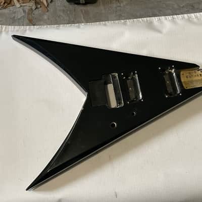 1990's MIJ Jackson Professional King V Black Guitar Body Floyd Tremolo Ready image 4