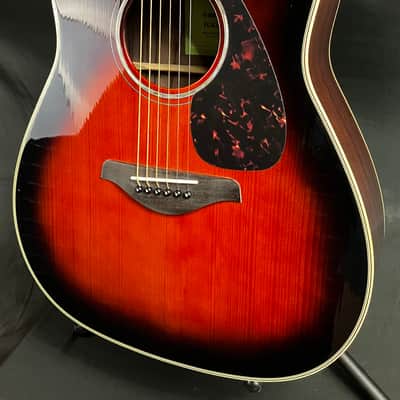 Yamaha FG830TBS Solid Top Dreadnought Acoustic Guitar Tobacco Sunburst image 4
