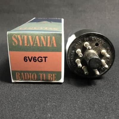 SYLVANIA 6V6GT Smoked Glass POWER AMPLIFIER VACUUM TUBE USA Tested 2.7015-D image 3