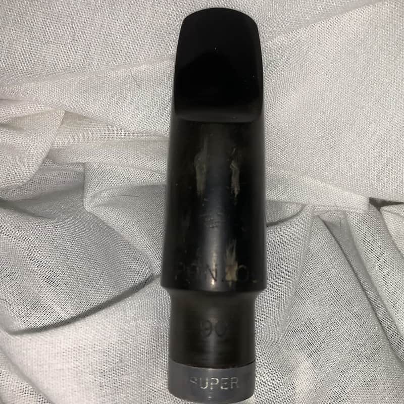 Ponzol Eb Alto saxophone mouthpiece Super 1990’s +/- Black Hard rubber image 1