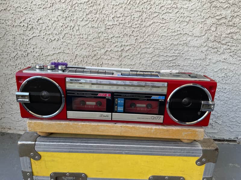 SHARP QT-77 MK II レッド ラジカセ Yahoo!オークション - SHARP QT-77MK II ダブルラジカセ レッド[シャー