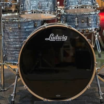 Ludwig Keystone X 6pc with Snare Sky Blue Pearl (Yellowing Wrap) 2019 - Sky Blue Pearl (Yellowing) image 5