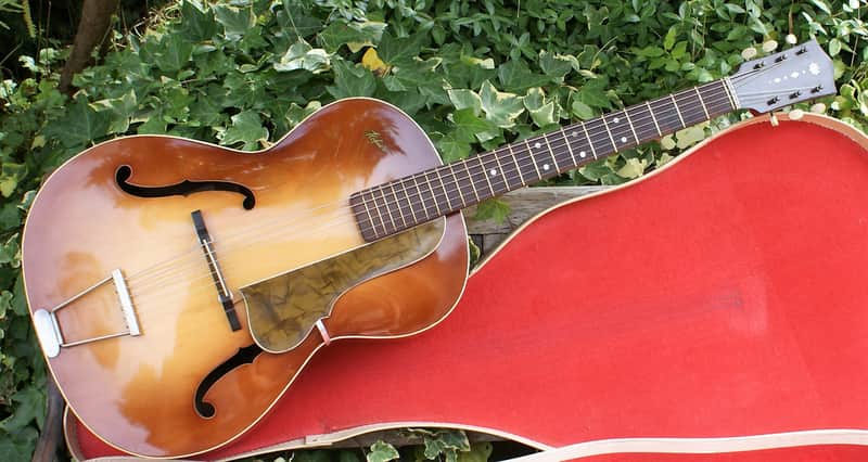 Beautiful True Vintage All Original 1956 Hofner Congress Archtop Guitar, Brunette Sunburst & OHC image 1
