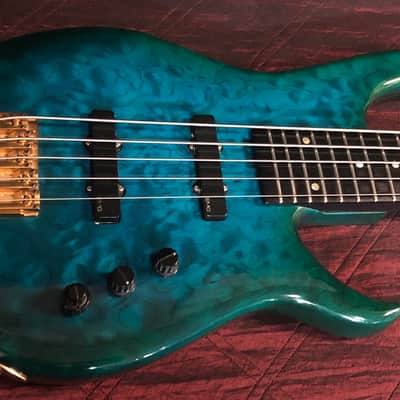Modulus Graphite SPX 5 Bass 1989 Aqua Transparent Figured Maple image 9
