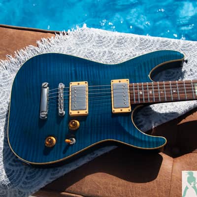 Late 90's ESP Horizon Custom Classic - Neck Through - See Through Blue w a KILLER AAA Flamed Maple Top - Made In Japan - Pro Set Up w Perfect Frets/Action/Intonation! image 14