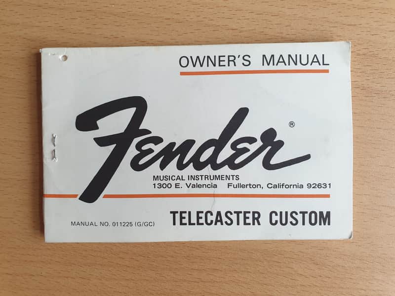 [Vintage] Fender Telecaster Custom Owner's Manual 1975 (#1) image 1