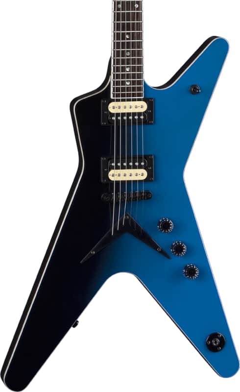 Dean ML 79 Classic Electric Guitar, Rosewood Fingerboard, Black to Blue Fade image 1