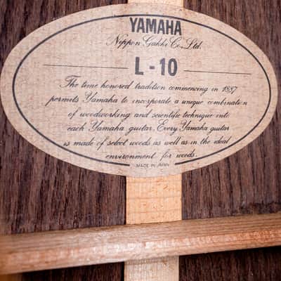1977 Yamaha L-10 Vintage Dreadnought Acoustic Guitar, Spruce & Rosewood w/ Case & Hangtag, Japan image 6