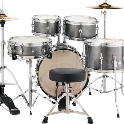 Pearl Roadshow Jr. 5-Piece Drum Set with Hardware and Cymbals - Grindstone Sparkle (RSJ465C/C708) image 4
