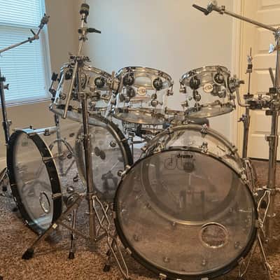 DW Design series double bass drum set acrylic image 1