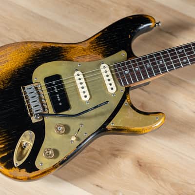 Paoletti Alfa Loft P-90/SS Maple Neck “Stratospheric” S-Style – Gold-Black image 9