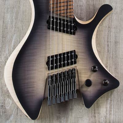 Skervesen Shoggie Singlecut 7-String Headless Guitar Fanned Fret Black Burst image 3