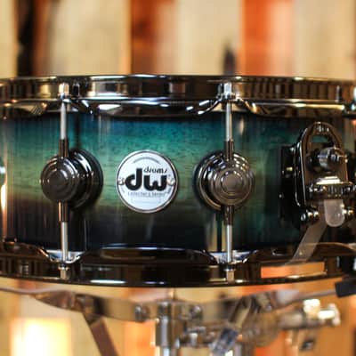 DW 5x14 Collector's SonicPly Regal Blue Burst over Horizontal Padauk Snare Drum - SO#1436557 image 2