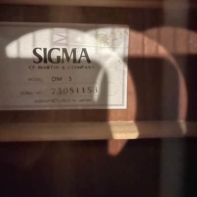Sigma by CF Martin DM-5 acoustic dreadnought guitar made in Japan 70s image 3