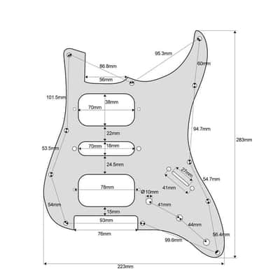 11 Holes Round Corner HSH Strat Pickguard for American/Mexican Fender Standard Stratocaster Electric Guitar, 4Ply Tortoise Shell image 4