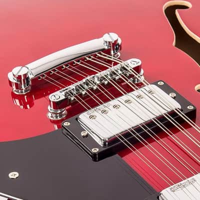 Vintage VSA500CR-12 Semi Acoustic 12-String Cherry Red image 7
