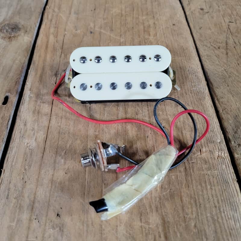 Unbranded Humbucker Pickup Double White ALNICO 50 Label image 1