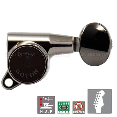 NEW Gotoh SG381-05 HAP 6 in line Adjustable Set w/ OVAL Buttons - COSMO BLACK image 1