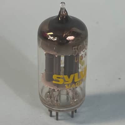1970s Sylvania 5963 12AU7WA Vintage Long Plate Halo Getter Preamp Tube! T220 image 5