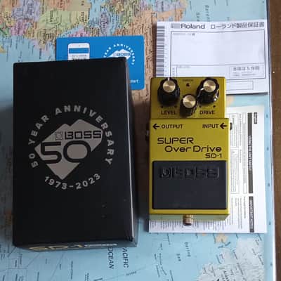 Discontinued and limited : Boss SD-1-B50A Super Overdrive Metallic finish , silver screw image 1