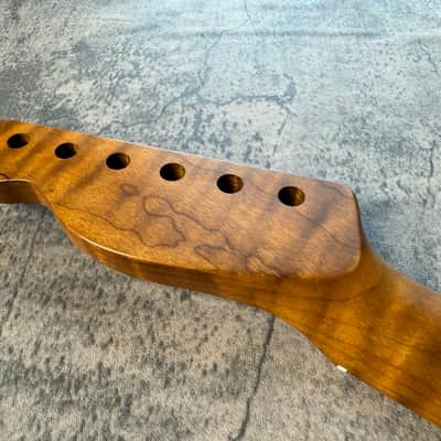 BMC Guitar Neck Tele® Telecaster® 22 Fret Roasted 3AAA Flame Maple With Maple Fingerboard Nitro Lacquer Rounded Fret Ends - 9.5 Radius TRMMF22 3A #6 image 7