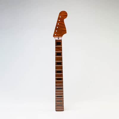 Allparts Select "Licensed by Fender®" AAA+ Roasted Flame Maple "VIN-MOD" Deluxe Replacement Neck for Jazzmaster® - Poly Finish - Bound with Block Inlays image 2