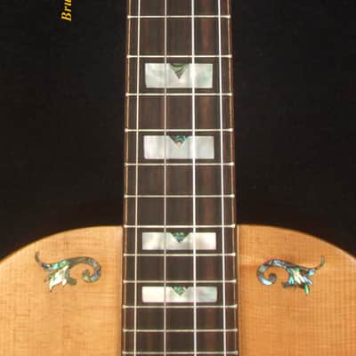 Handcrafted Baritone Ukulele, Solid Indian Rosewood, Spruce 4 String, MOP Inlay, Bruce Wei UG19-2317 image 7