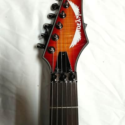 DEAN Custom 380 Floyd electric GUITAR new Trans Amber w/ Light CASE - Tremolo image 4